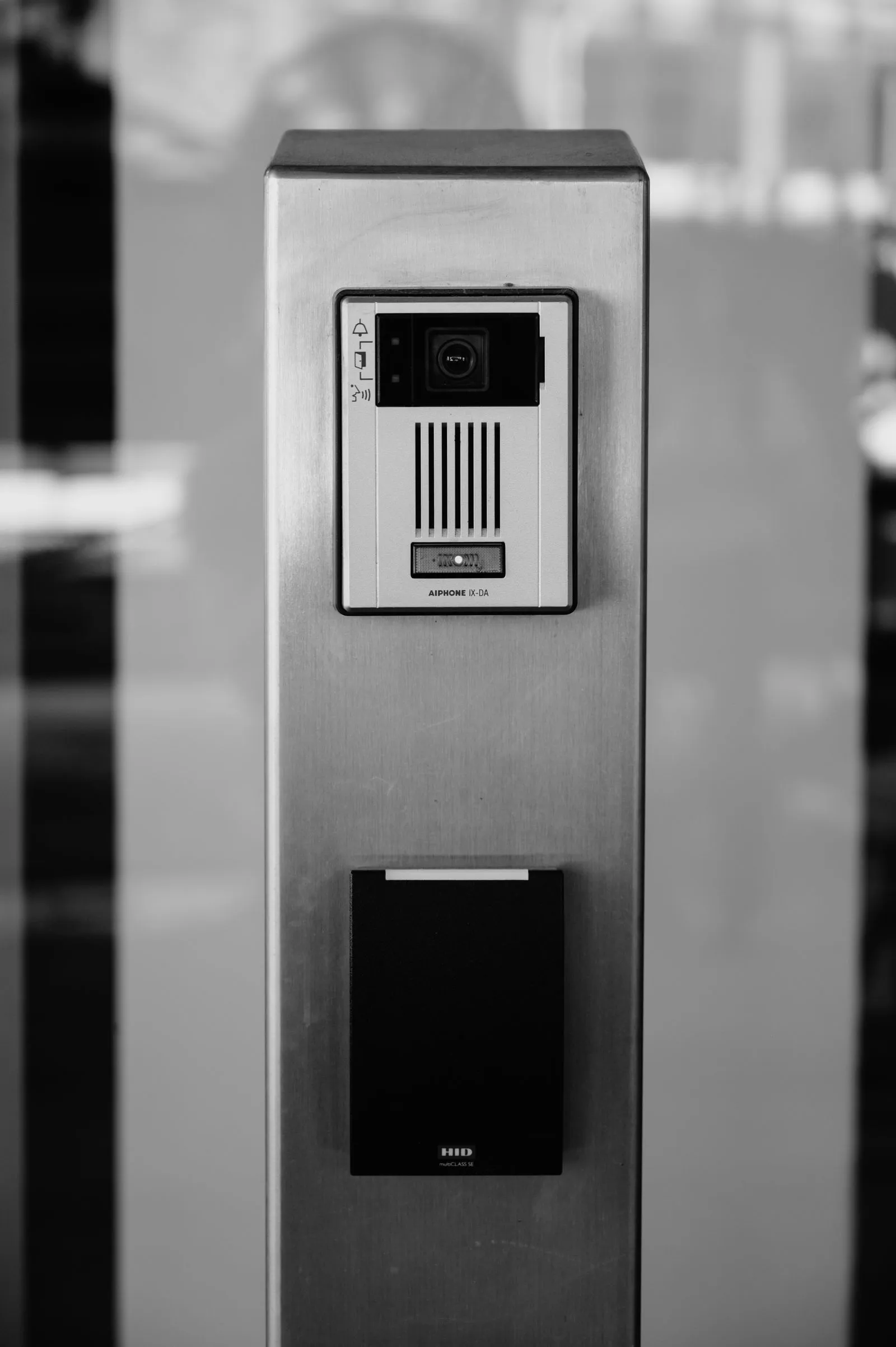 Stainless steel video door entry station with intercom and card reader